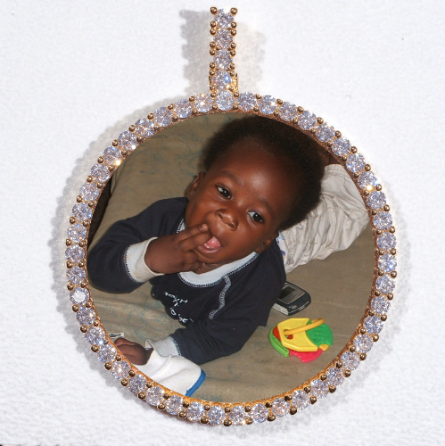 LARGE 3D CIRCLE CUSTOM PICTURE PENDANT