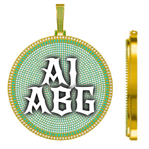 CUSTOM LETTER NECKLACE 3D BIG DISC