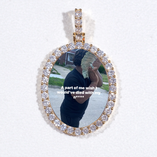 3D Oval Custom Picture Pendant