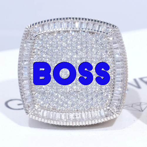 CUSTOM LETTER 3D ICED RING