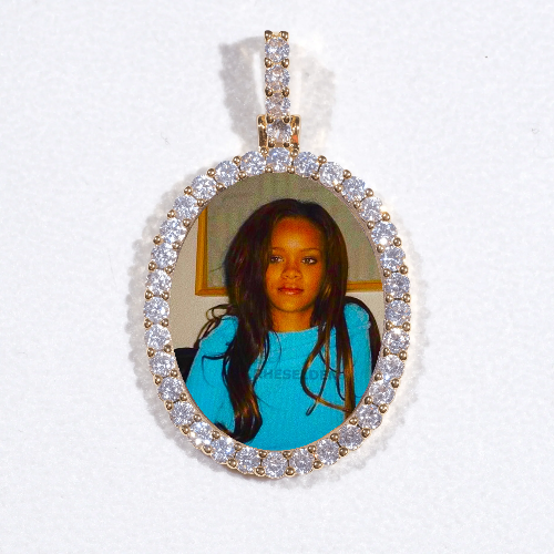 3D Oval Custom Picture Pendant