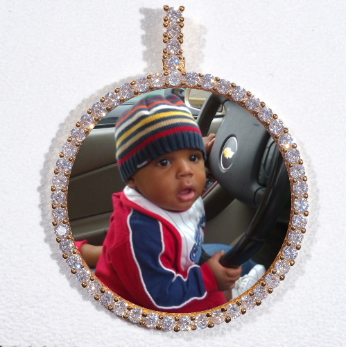 LARGE 3D CIRCLE CUSTOM PICTURE PENDANT