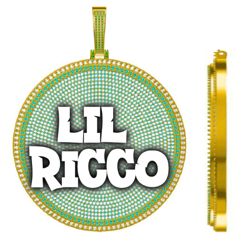 CUSTOM LETTER NECKLACE 3D BIG DISC