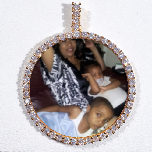 LARGE 3D CIRCLE CUSTOM PICTURE PENDANT