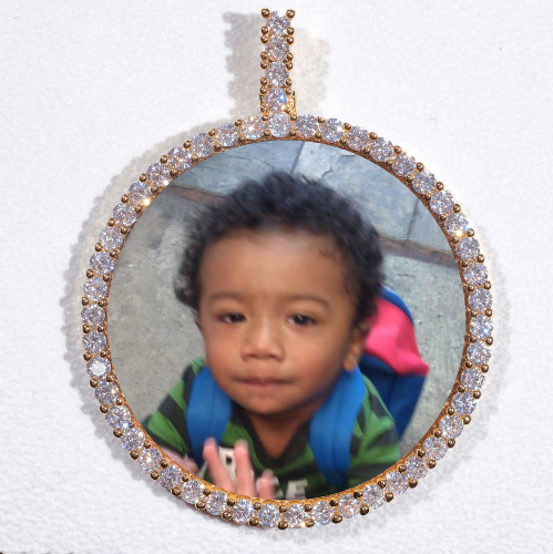 LARGE 3D CIRCLE CUSTOM PICTURE PENDANT
