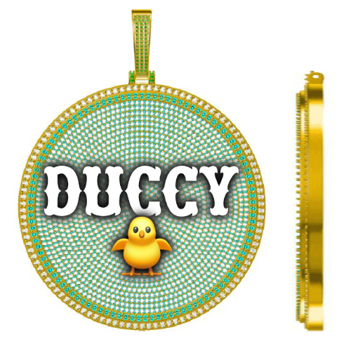 CUSTOM LETTER NECKLACE 3D BIG DISC