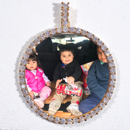 LARGE 3D CIRCLE CUSTOM PICTURE PENDANT