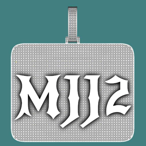 CUSTOM LETTER NECKLACE 3D BIG SQUARE