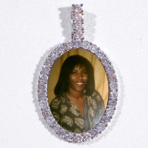 Large 3D Oval Custom Picture Pendant