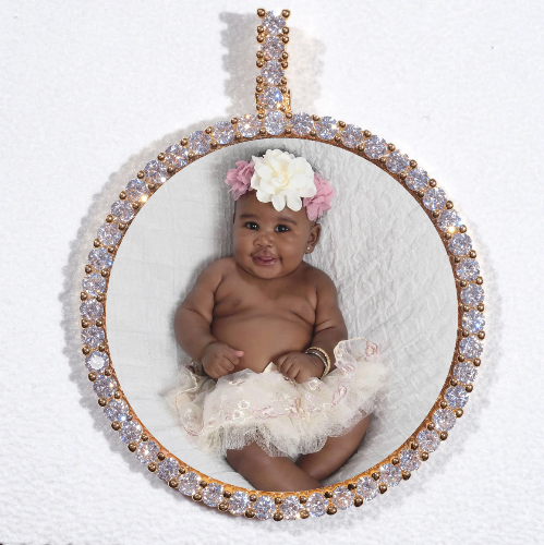 LARGE 3D CIRCLE CUSTOM PICTURE PENDANT