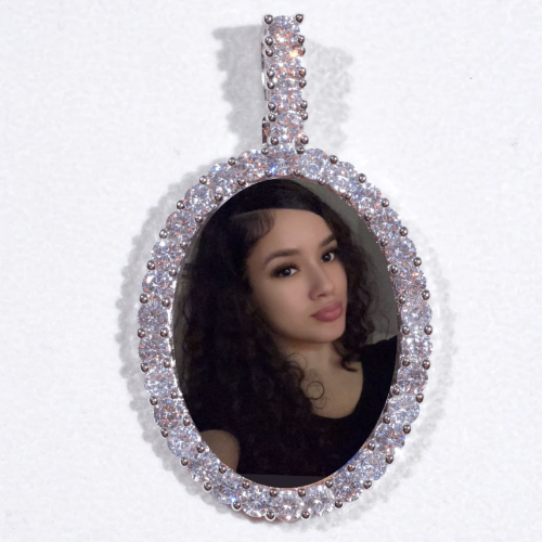 Large 3D Oval Custom Picture Pendant