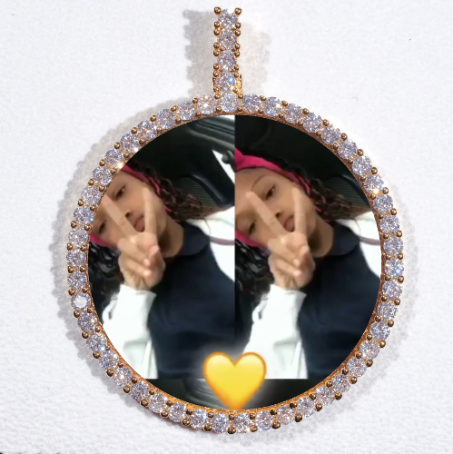 LARGE 3D CIRCLE CUSTOM PICTURE PENDANT