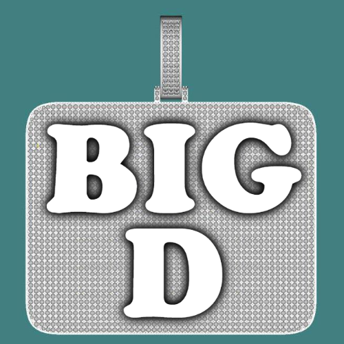 CUSTOM LETTER NECKLACE 3D BIG SQUARE