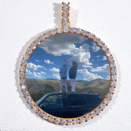 LARGE 3D CIRCLE CUSTOM PICTURE PENDANT