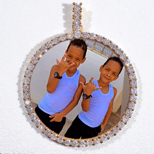 LARGE 3D CIRCLE CUSTOM PICTURE PENDANT
