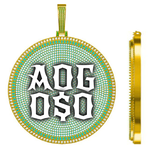 CUSTOM LETTER NECKLACE 3D BIG DISC