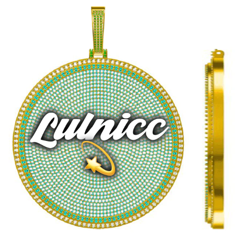 CUSTOM LETTER NECKLACE 3D BIG DISC
