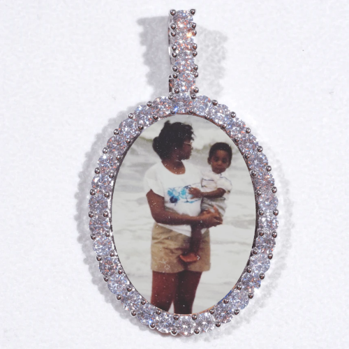 Large 3D Oval Custom Picture Pendant