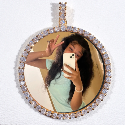 LARGE 3D CIRCLE CUSTOM PICTURE PENDANT