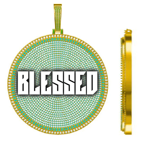 CUSTOM LETTER NECKLACE 3D BIG DISC
