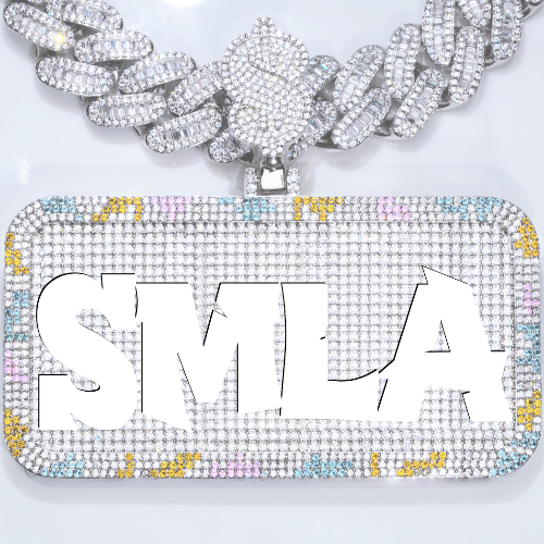 CUSTOM LETTER NECKLACE 3D COLORFUL SQUARE