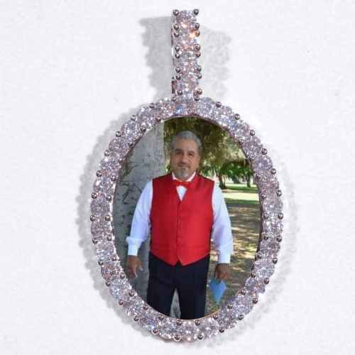 Large 3D Oval Custom Picture Pendant
