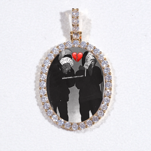 3D Oval Custom Picture Pendant