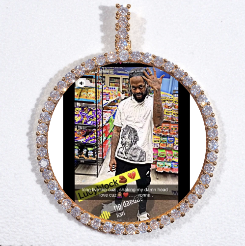 LARGE 3D CIRCLE CUSTOM PICTURE PENDANT