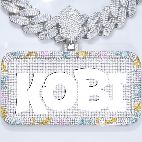 CUSTOM LETTER NECKLACE 3D COLORFUL SQUARE