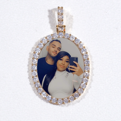 3D Oval Custom Picture Pendant
