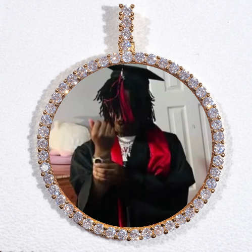 LARGE 3D CIRCLE CUSTOM PICTURE PENDANT