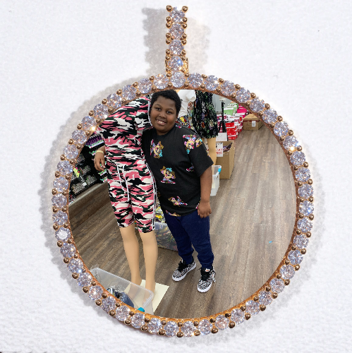 LARGE 3D CIRCLE CUSTOM PICTURE PENDANT
