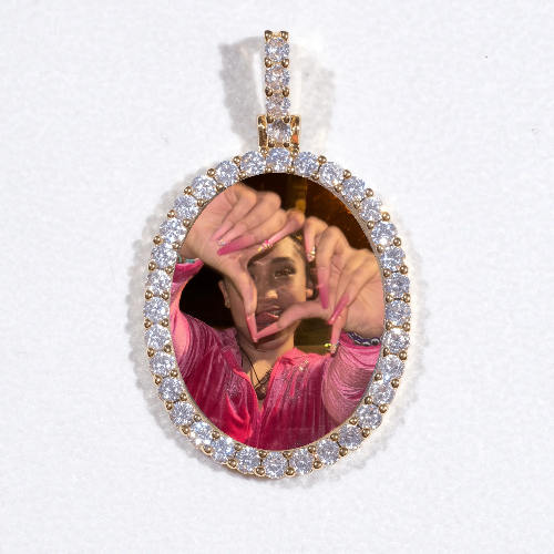 3D Oval Custom Picture Pendant