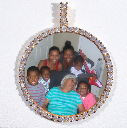 LARGE 3D CIRCLE CUSTOM PICTURE PENDANT