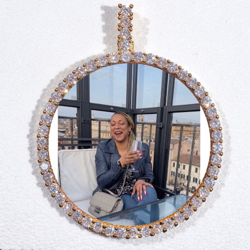 LARGE 3D CIRCLE CUSTOM PICTURE PENDANT