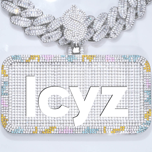 CUSTOM LETTER NECKLACE 3D COLORFUL SQUARE