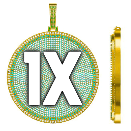 CUSTOM LETTER NECKLACE 3D BIG DISC