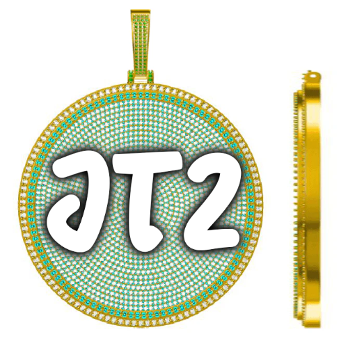 CUSTOM LETTER NECKLACE 3D BIG DISC