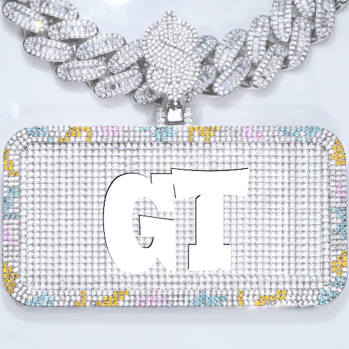 CUSTOM LETTER NECKLACE 3D COLORFUL SQUARE