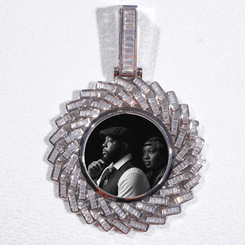 Large 3D Baguette Custom Picture Pendant