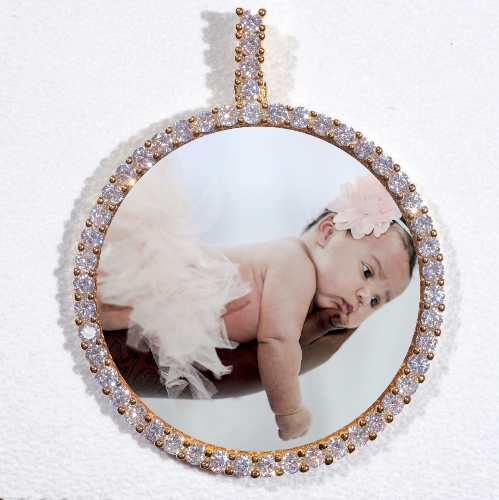 LARGE 3D CIRCLE CUSTOM PICTURE PENDANT