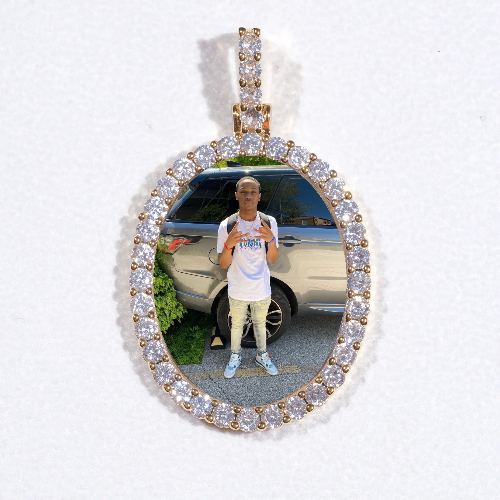3D Oval Custom Picture Pendant