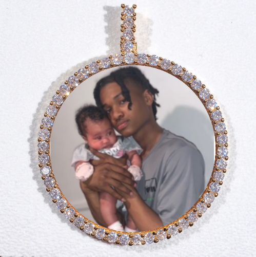 LARGE 3D CIRCLE CUSTOM PICTURE PENDANT