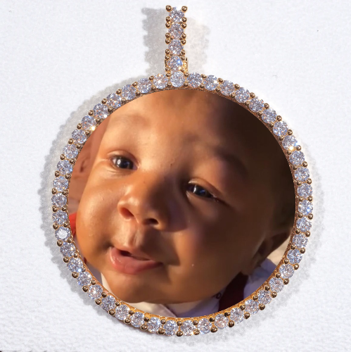 LARGE 3D CIRCLE CUSTOM PICTURE PENDANT
