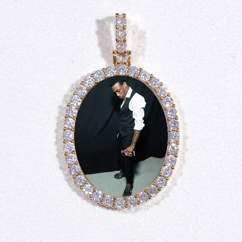 3D Oval Custom Picture Pendant