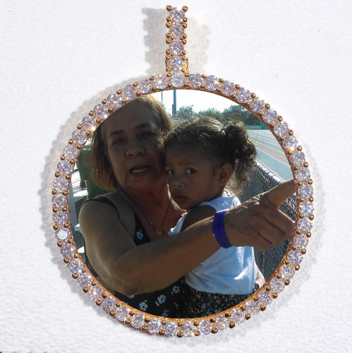 LARGE 3D CIRCLE CUSTOM PICTURE PENDANT