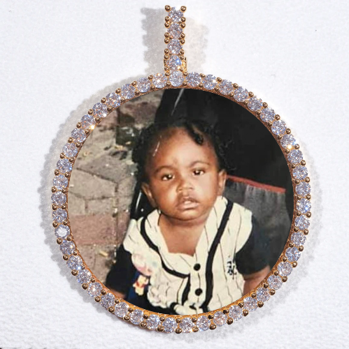 LARGE 3D CIRCLE CUSTOM PICTURE PENDANT