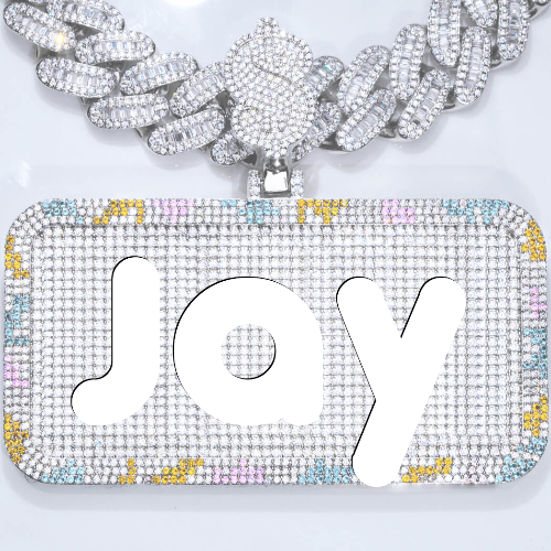 CUSTOM LETTER NECKLACE 3D COLORFUL SQUARE
