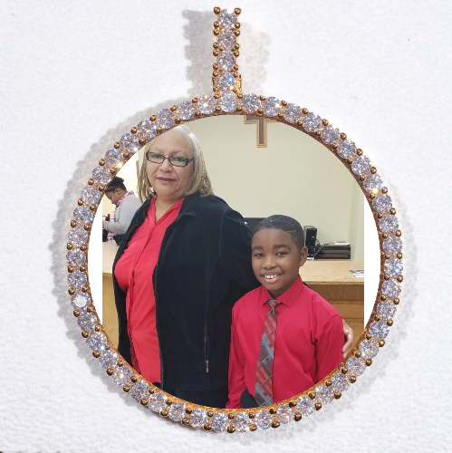 LARGE 3D CIRCLE CUSTOM PICTURE PENDANT