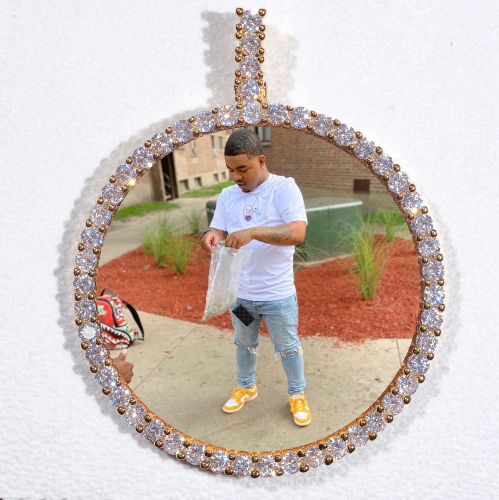 LARGE 3D CIRCLE CUSTOM PICTURE PENDANT